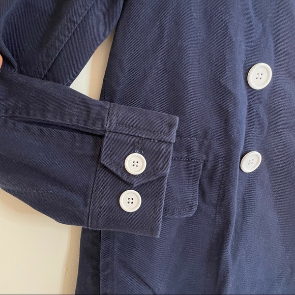 NWT J. Crew Peacoat Heavyweight Cotton Twill Navy Blue Sz 4 - Picture 4 of 10